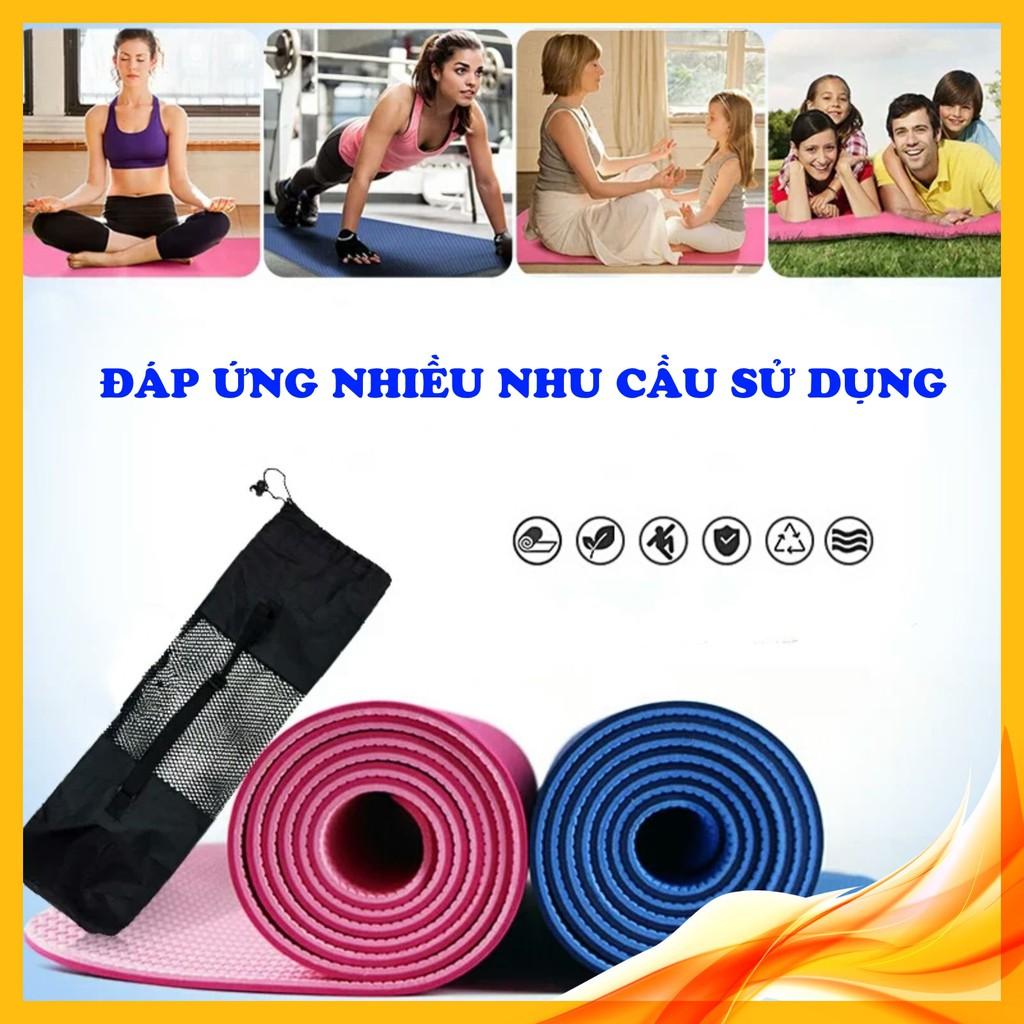 Thảm tập yoga, chống trượt TPE 2 lớp 6mm cao cấp – Thảm tập gym, thể dục định tuyến tại nhà, đàn hồi tốt GD023