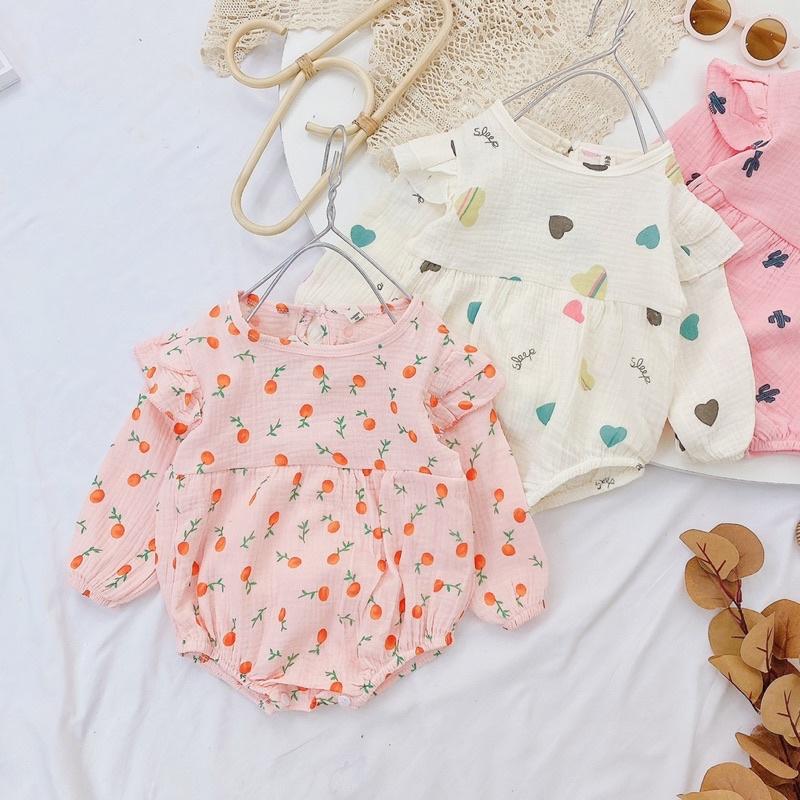 Body xô Muslin dễ thương cho bé gái sơ sinh (6-16kg)