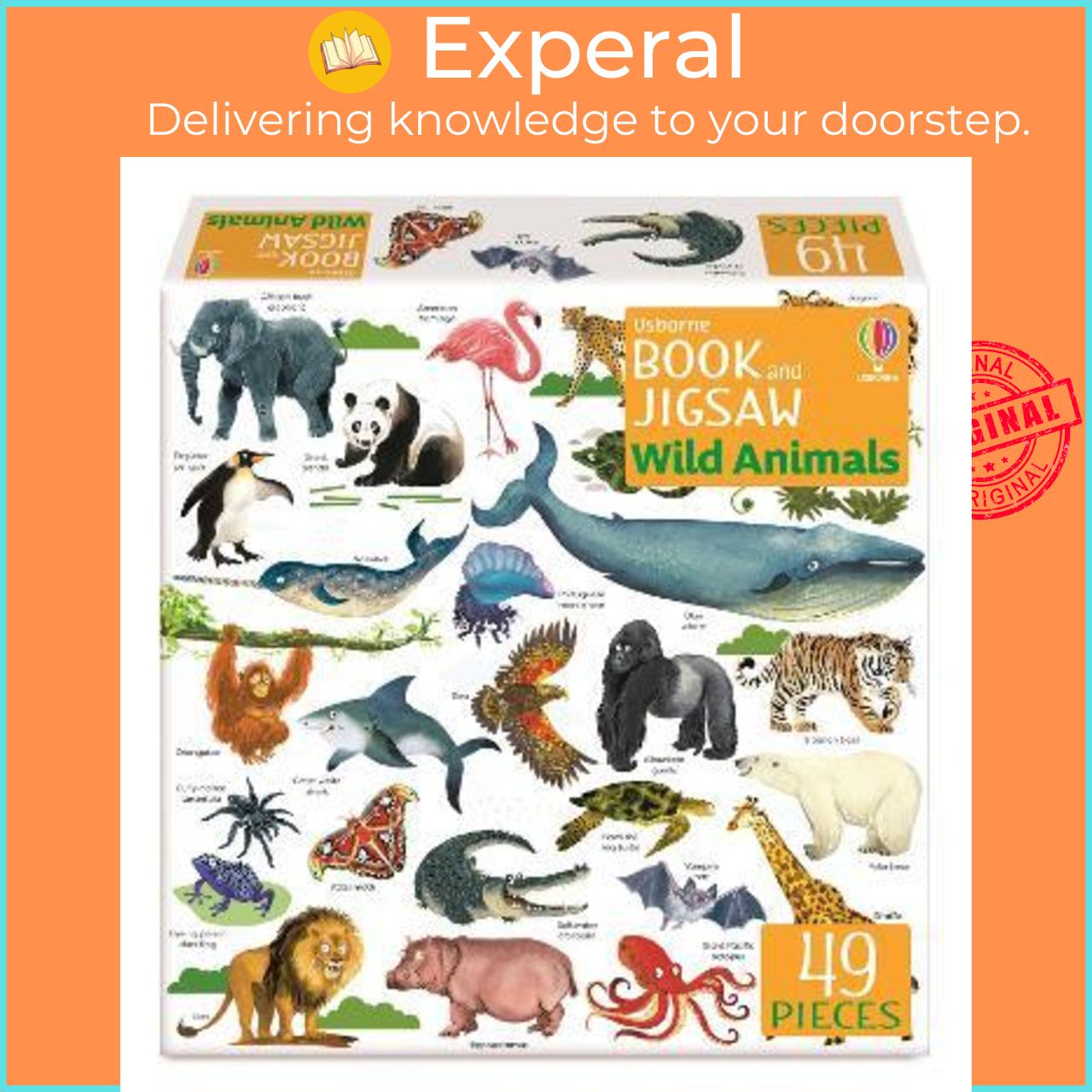 Sách - Usborne Book and Jigsaw Wild Animals by Sam Smith