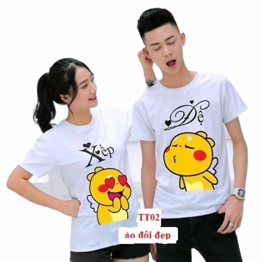 Áo Đôi Đẹp Nam Nữ Mùa Hè TT02, Áo Đôi Với Người Yêu In Đệ Xếp ý Nghĩa