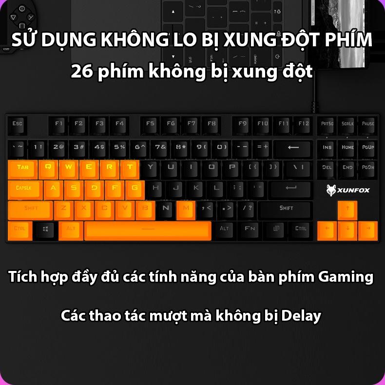 Bàn phím cơ Coputa Bàn phím máy tính laptop chơi game TKL gaming Full LED K80