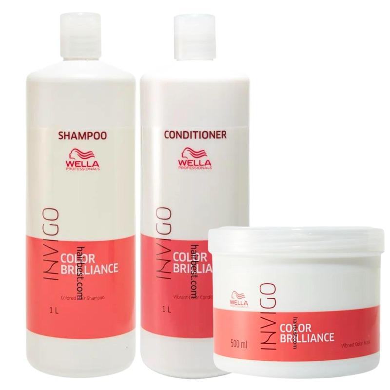 Bộ Dầu Gội Xả Hấp Ủ WELLA Invigo Color Brilliance Giữ Màu Tóc Nhuộm Mềm Mượt Đức