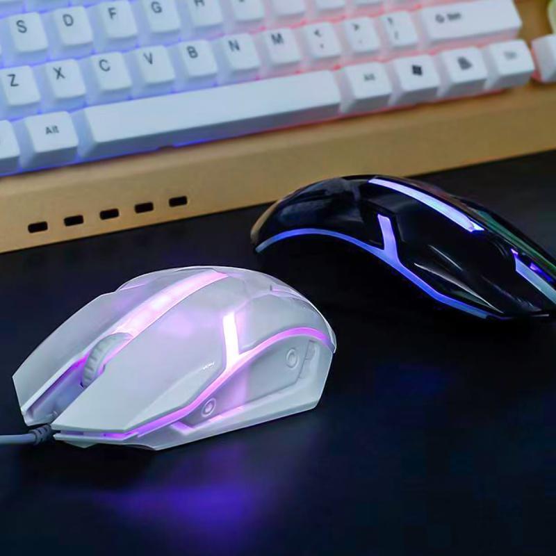 Chuột quang chơi game ANKNDO có dây tích hợp và đèn nền 7 màu RGB không gây tiếng ồn dành cho laptop và PC