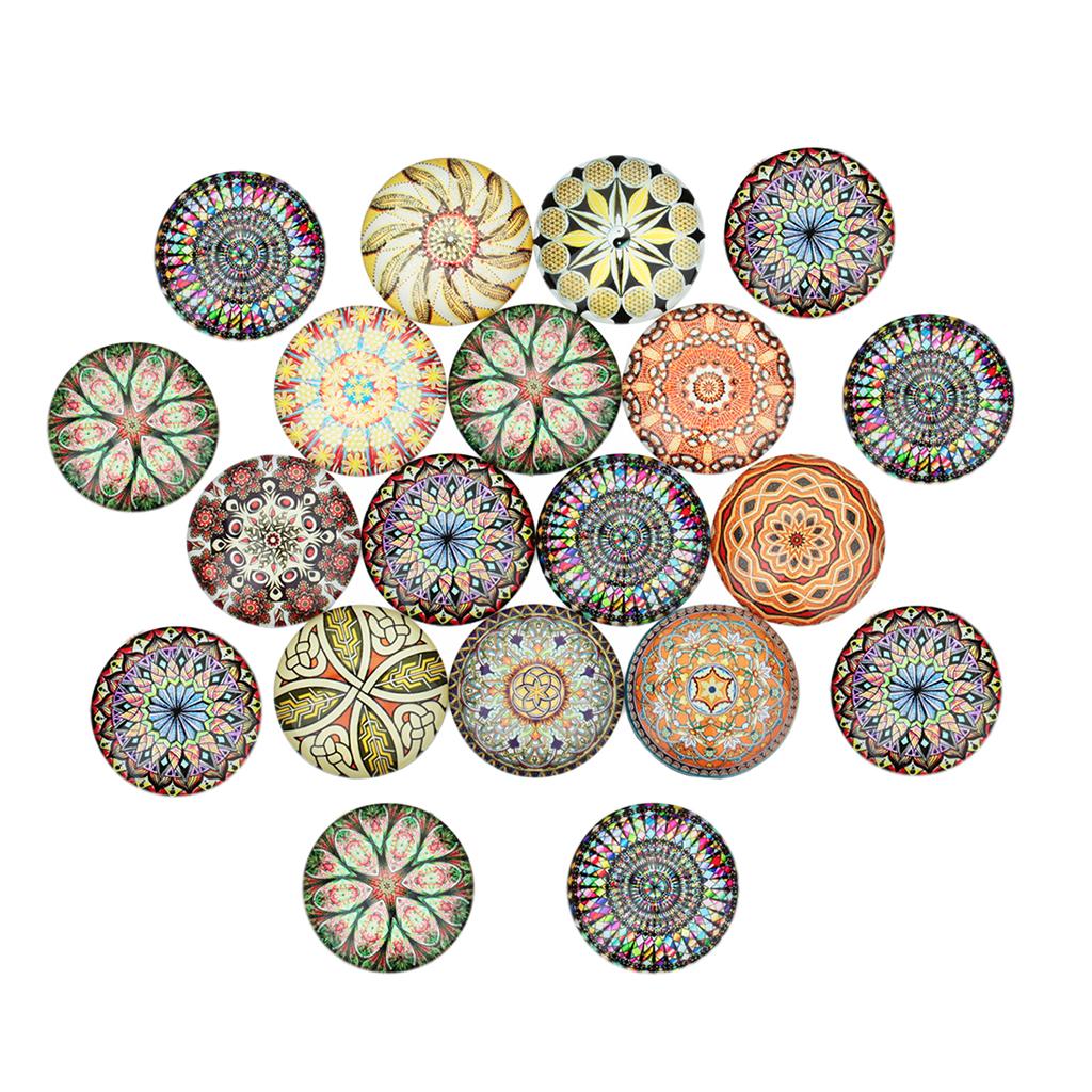 20 Miếng Kính Flatback Thêu Sò Dome Cabochons Cho Nghề Thủ Công Phụ Kiện