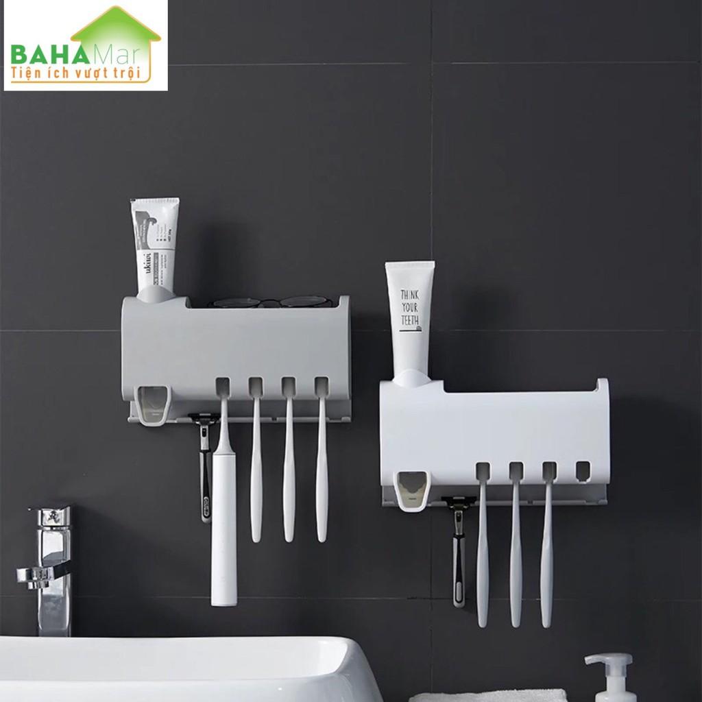 GIÁ TREO BÀN CHẢI ĐÁNH RĂNG TỰ ĐỘNG NHẢ KEM ĐÁNH RĂNG - 2 CỐC HÚT NAM CHÂM tiện sử dụng và sắp xếp gọn gàng