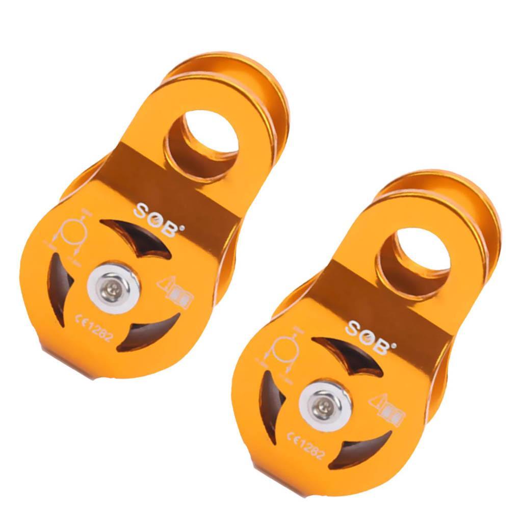 2pcs 23KN Durable Fixed Single Pulley for 8-13mm Rope Arborist Tree Rock Climbing Outdoor Rappelling