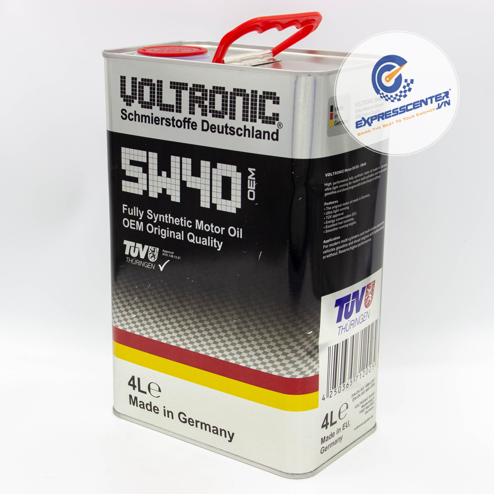 Dầu Voltronic 5W40 Fully Synth Motor Oil (4L) Dành Cho Ô Tô Và Xe Tay Ga 4T - Hàng Chính Hãng
