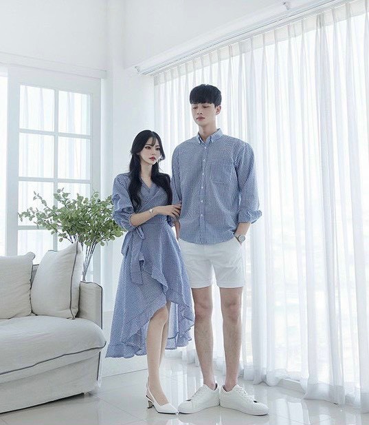 Set đồ đôi somi áo váy cặp CoupleTina cao cấp - Đầm thiết kế-Phù hợp đi tiệc dạo phố