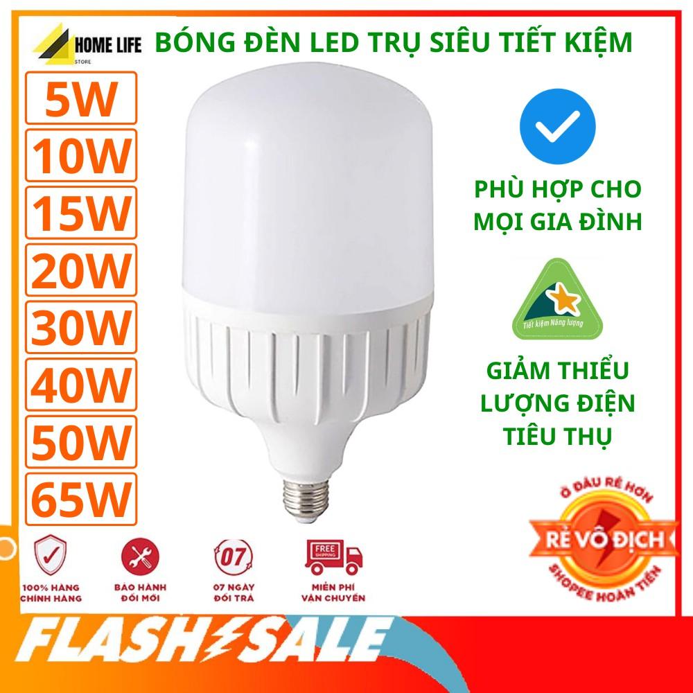 Bóng Điện Siêu Sáng ️ ️ Bóng Đèn Led Trụ Linh Phi Tiết Kiệm Điện Năng 5W-10W-15W-20W-30W-40W-50W-65