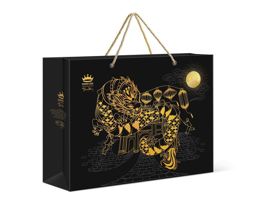 [DÒNG CAO CẤP - HỘP 6 BÁNH X160G] Bánh Trung Thu Kinh Đô Trăng Vàng BLACK&amp;GOLD Kim Cương và Trà Ô long - - Mã bánhKC