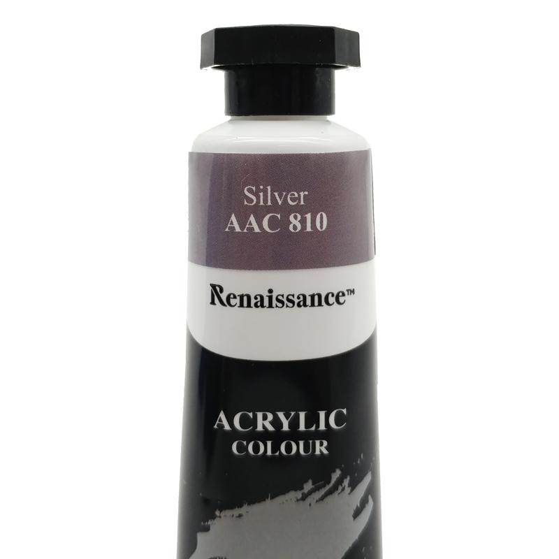 Tuýp Màu Acrylic 45 ml - Renaissance #810 - Màu Bạc