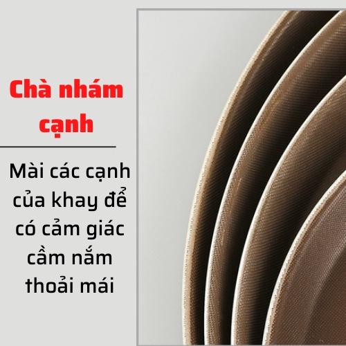 khay bưng cà phê chống trơn trượt khay bê đồ uống phục vụ nhà hàng, khách sạn quán bar hình tròn vuông kích thước đủ