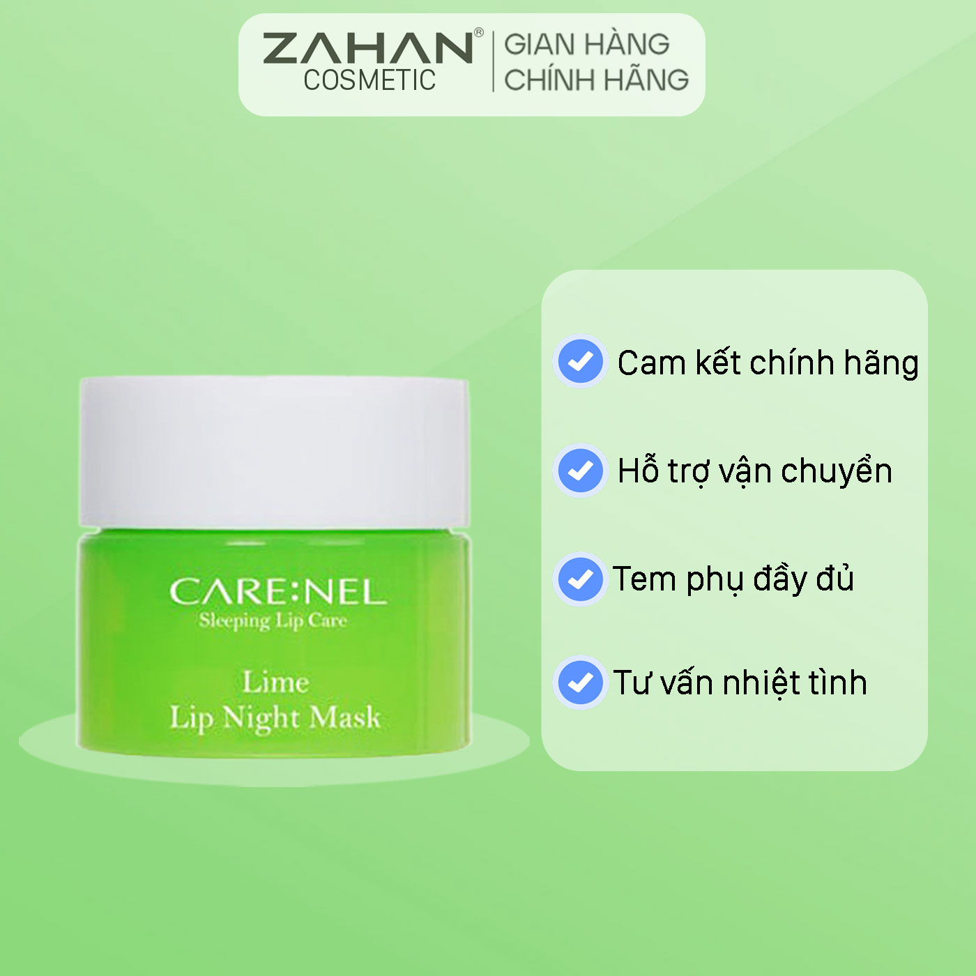 3 mùi] Mặt Nạ Ngủ Môi Carenel Lip Night Mask 5g