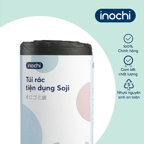 Túi rác tiện dụng Inochi - Soji 25L x 28 túi (Size M)(có quai cầm)