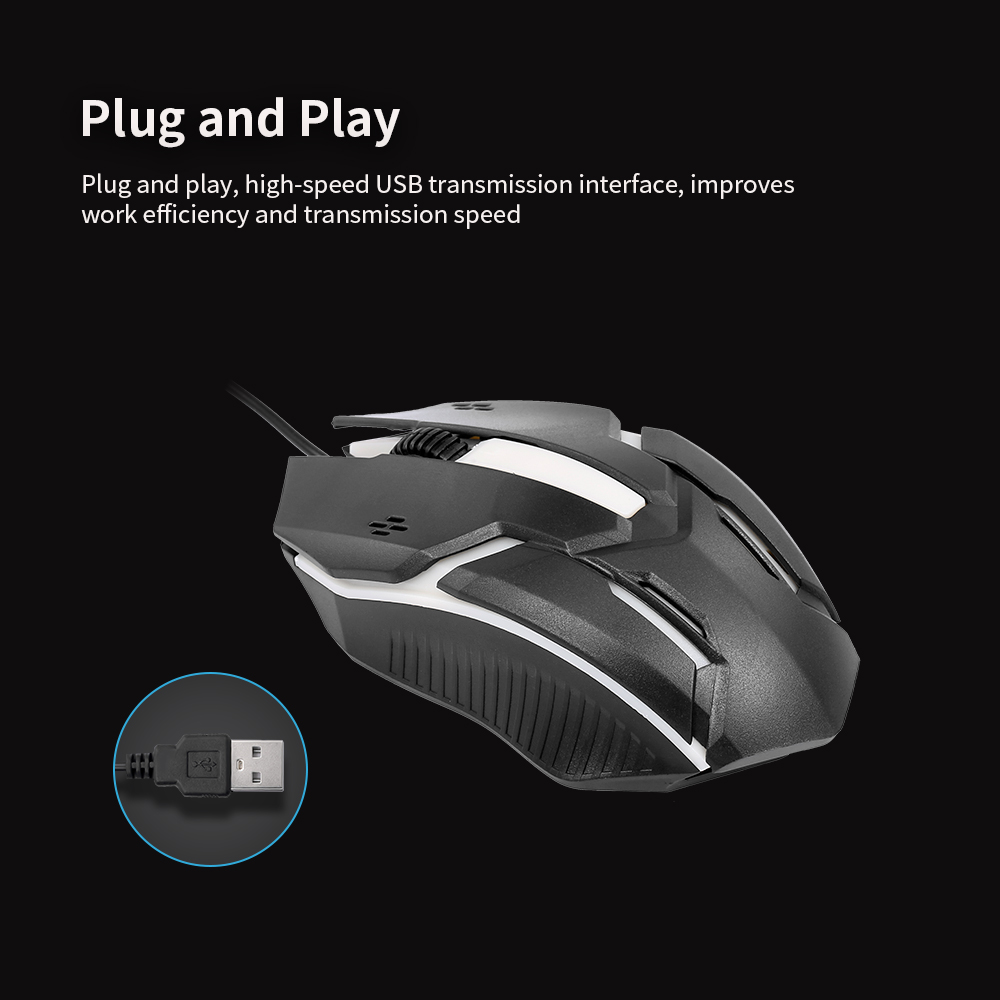 Chuột Quang Chơi Game CM-818 Có Dây 1200DPI USB Màu Đen Nhạt
