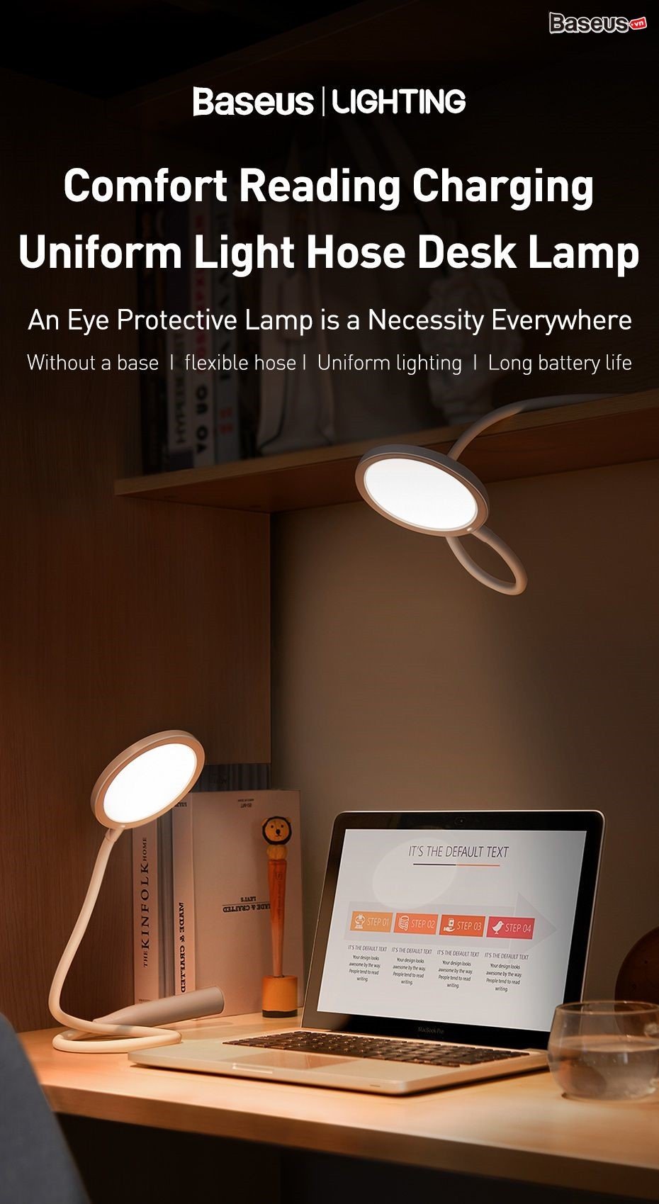 Đèn Đọc Sách Mini, Pin Sạc Tiện Dụng Baseus Comfort Reading Mini Clip Lamp-Hàng Baseus Chính Hãng