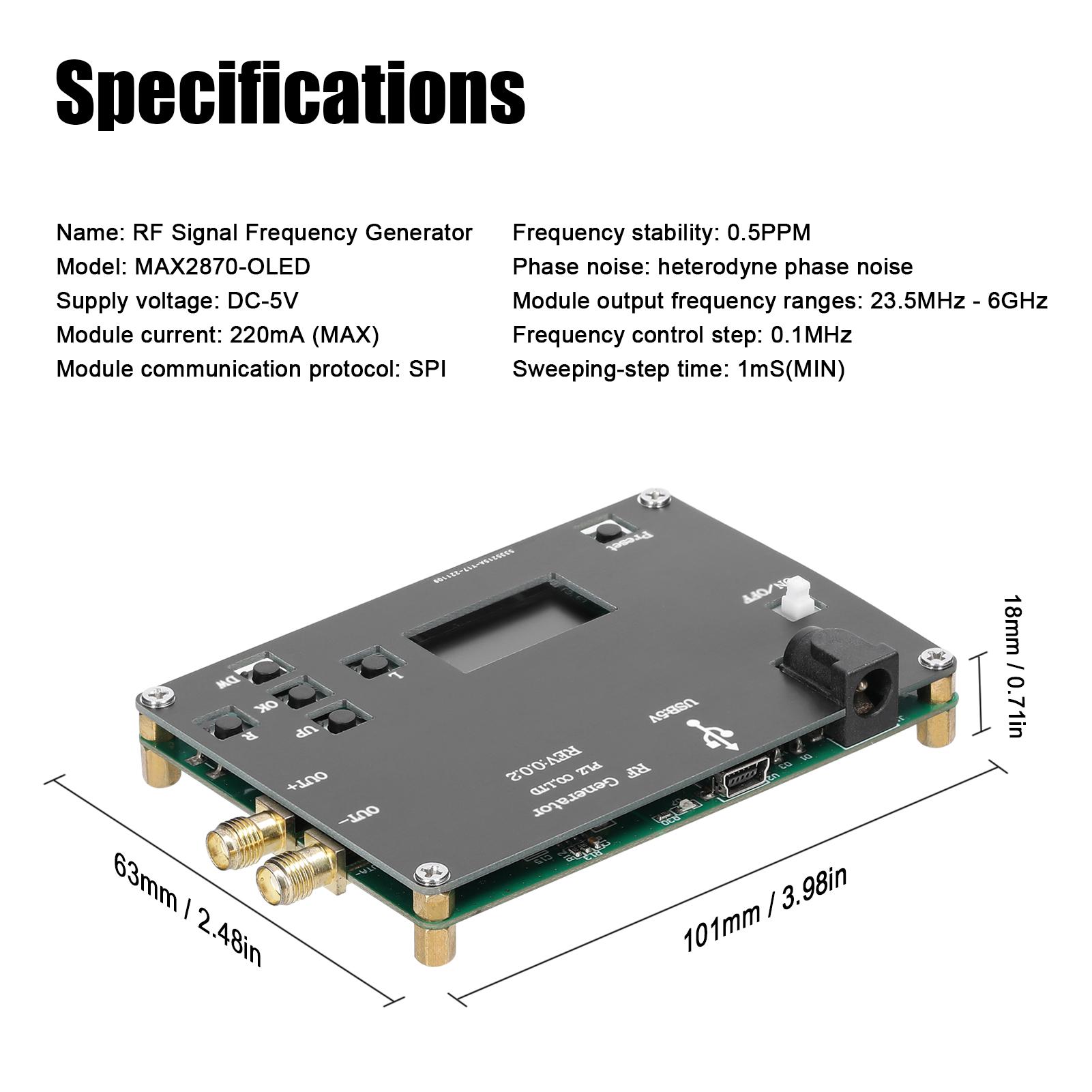 Signal Frequency Generator OLED Display Phase-Locked Loop Module Sensors Excitation Source Line Loss Attenuation Detection Module