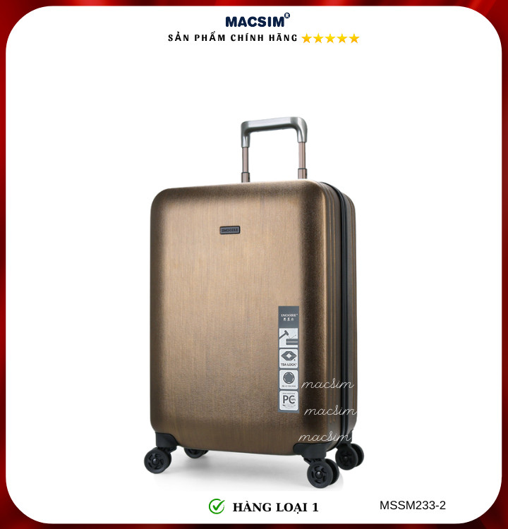 Vali cao cấp Macsim Smooire MSSM1233-2 cỡ 21 inch màu gold hàng loại 1