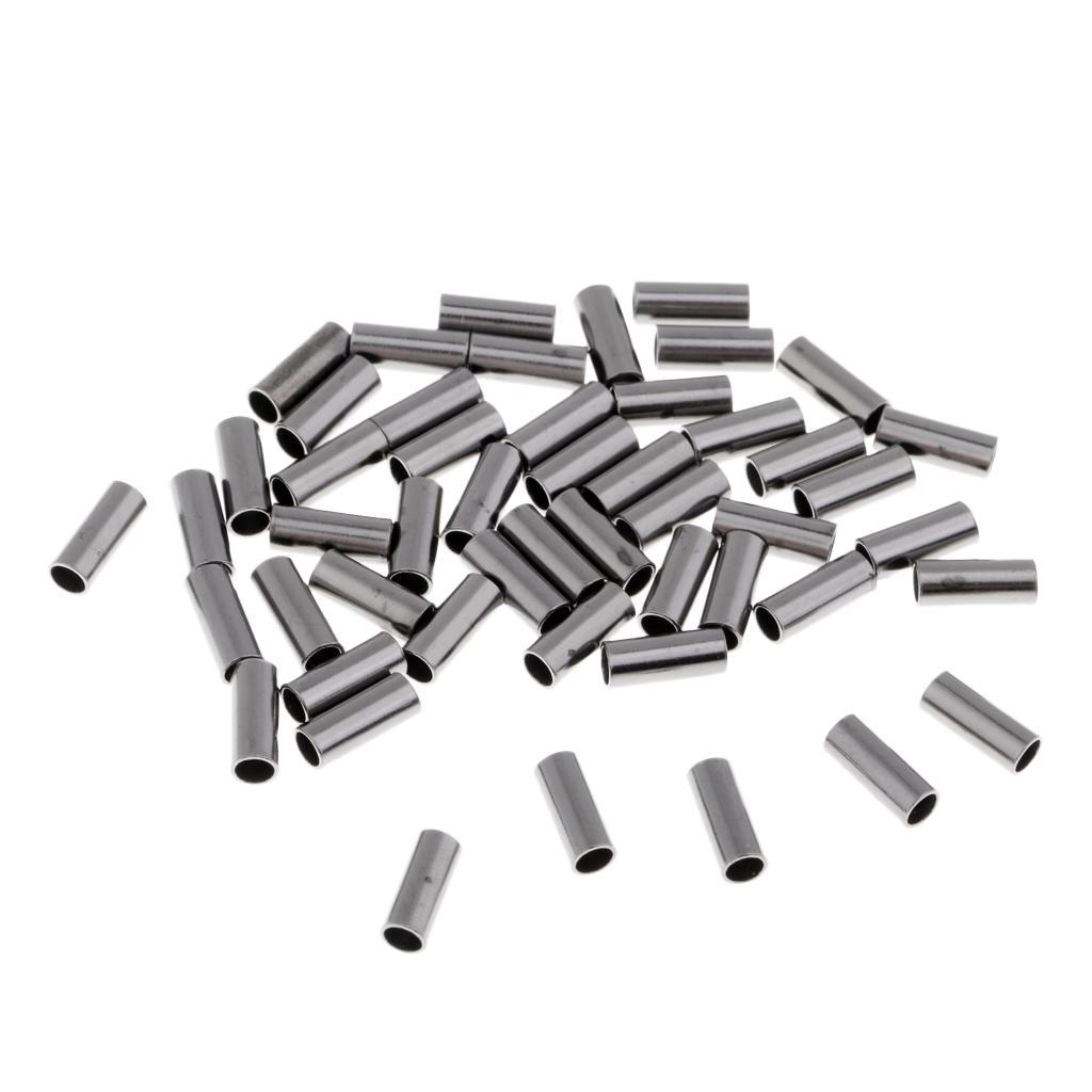 50x Single Fishing Crimp Sleeves Copper Tube Connector 7 Size