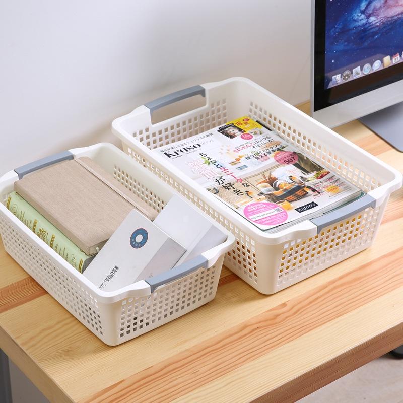 Rổ nhựa chữ nhật REBA 2 size có quai cầm - Khay nhựa Việt Nhật 1197/1198 kiểu chữ nhật đựng đồ đa năng