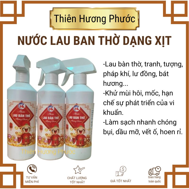 Nước ngũ vị lau dọn ban thờ dạng xịt 500ml