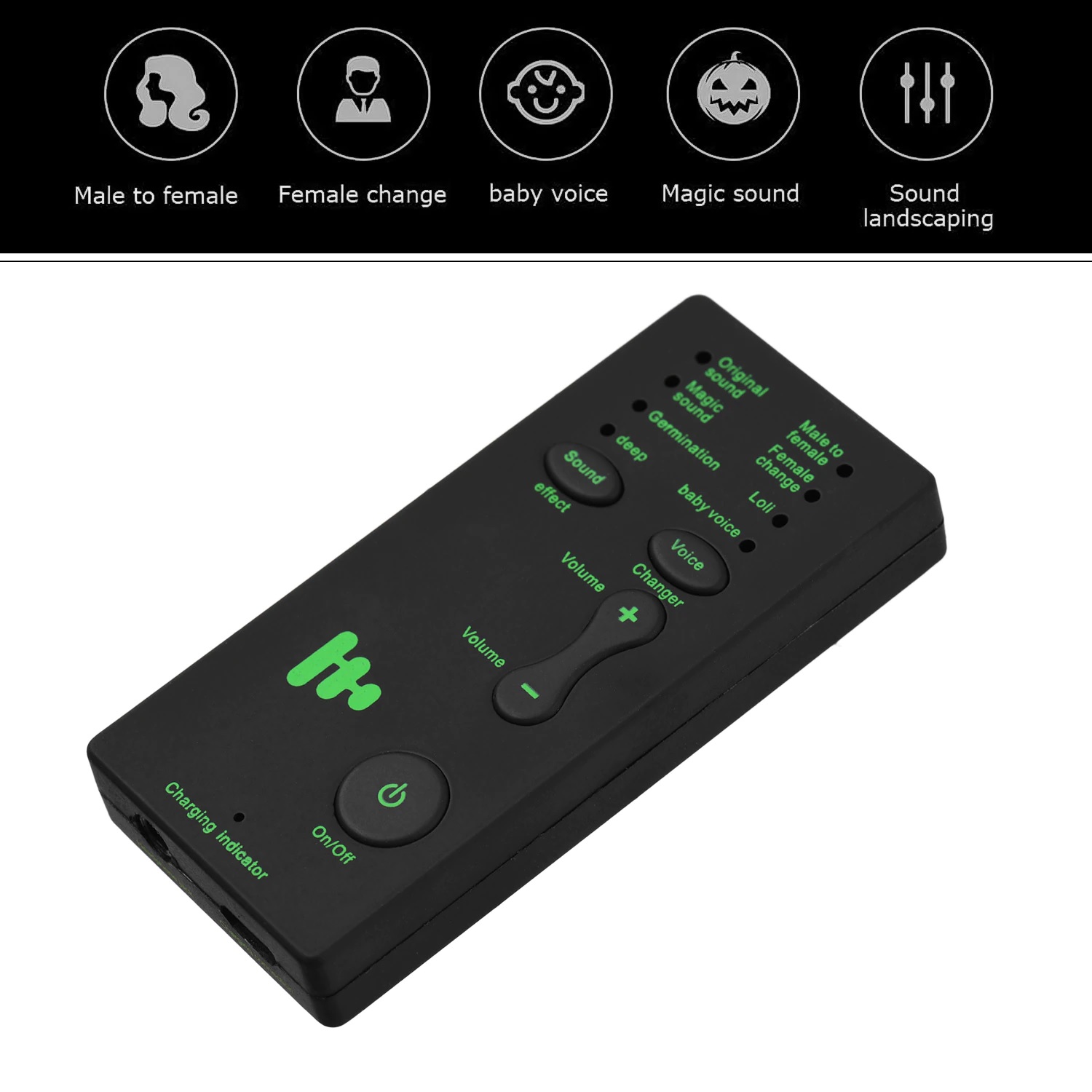 Hàng Chính Hãng - Máy Đổi Giọng Nói Mini M1-JA 7 Chế Độ Âm Thanh, Nhỏ Gọn, Dễ Sử Dụng, Tương Thích Nhiều Thiết Bị Điện Thoại Máy Tính Bảng Máy Chơi Game PS Xbox, Nhựa ABS, Pin 300mAh- ROGTZ