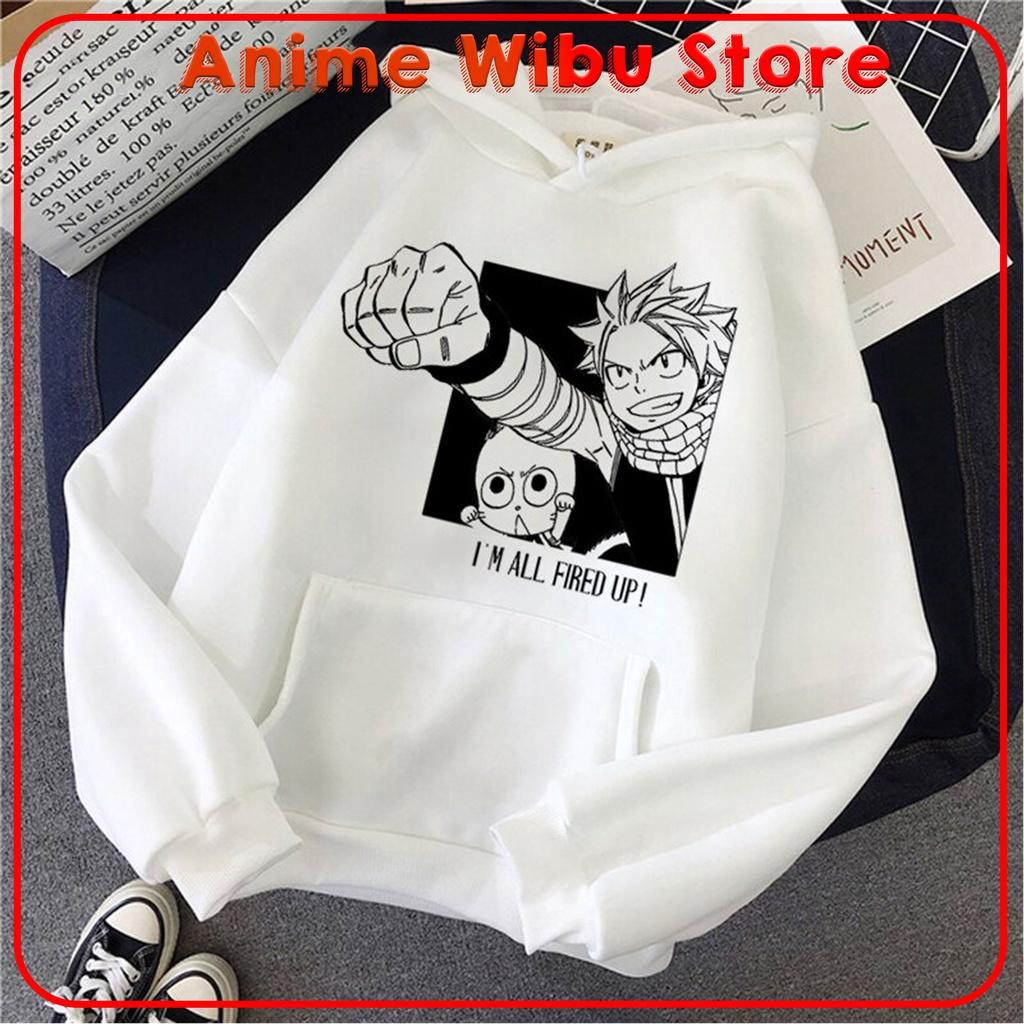 BST Áo Hoodie Trắng Anime Fairy Tail Mẫu Áo in nhân vật cute Unisex AnimeWibuStore