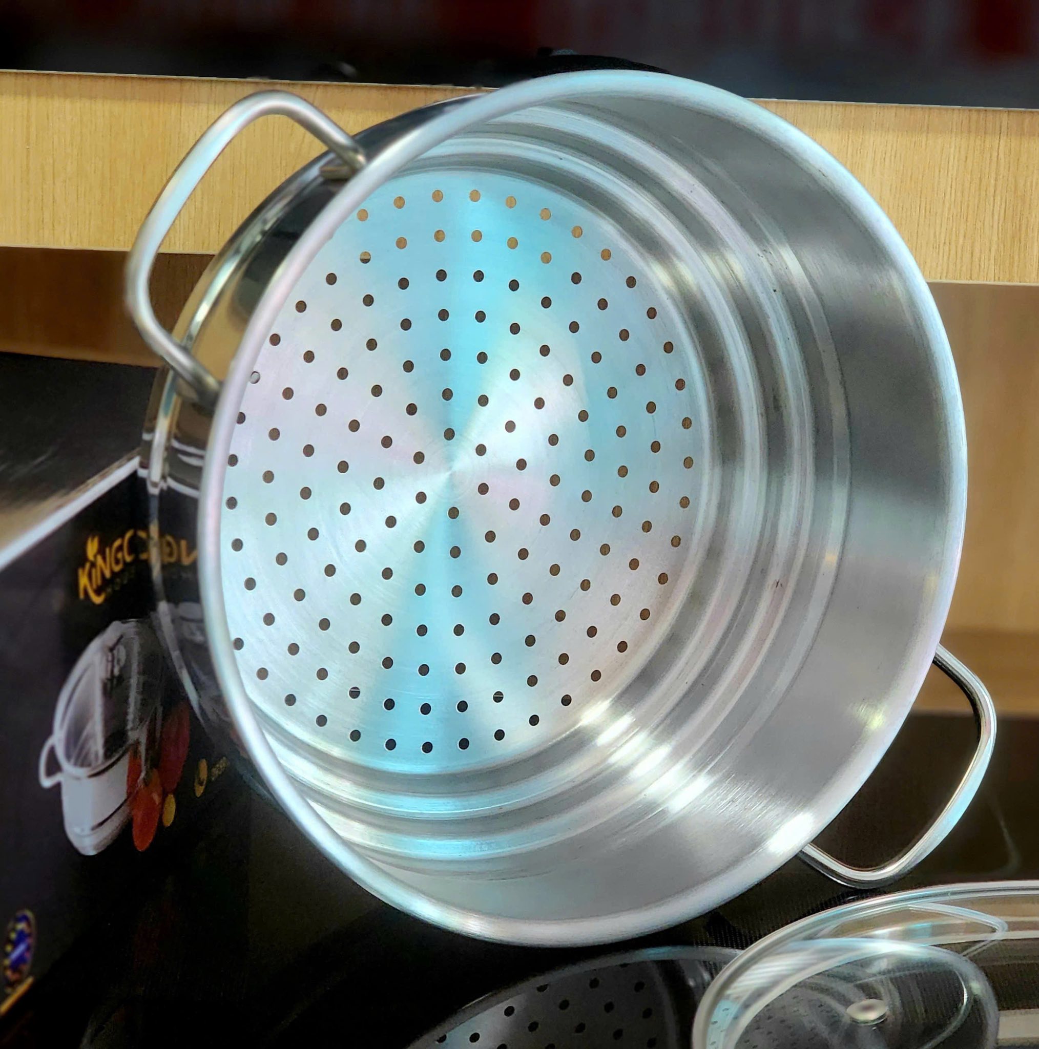 Xửng hấp Inox đa năng KingCook 3 tầng 20-22-24cm kèm vung kính