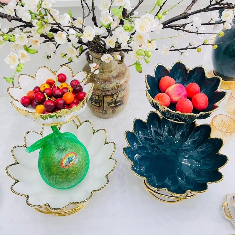 Khay sứ phong cách Bắc Âu khung kim loại hàng Cao Cấp