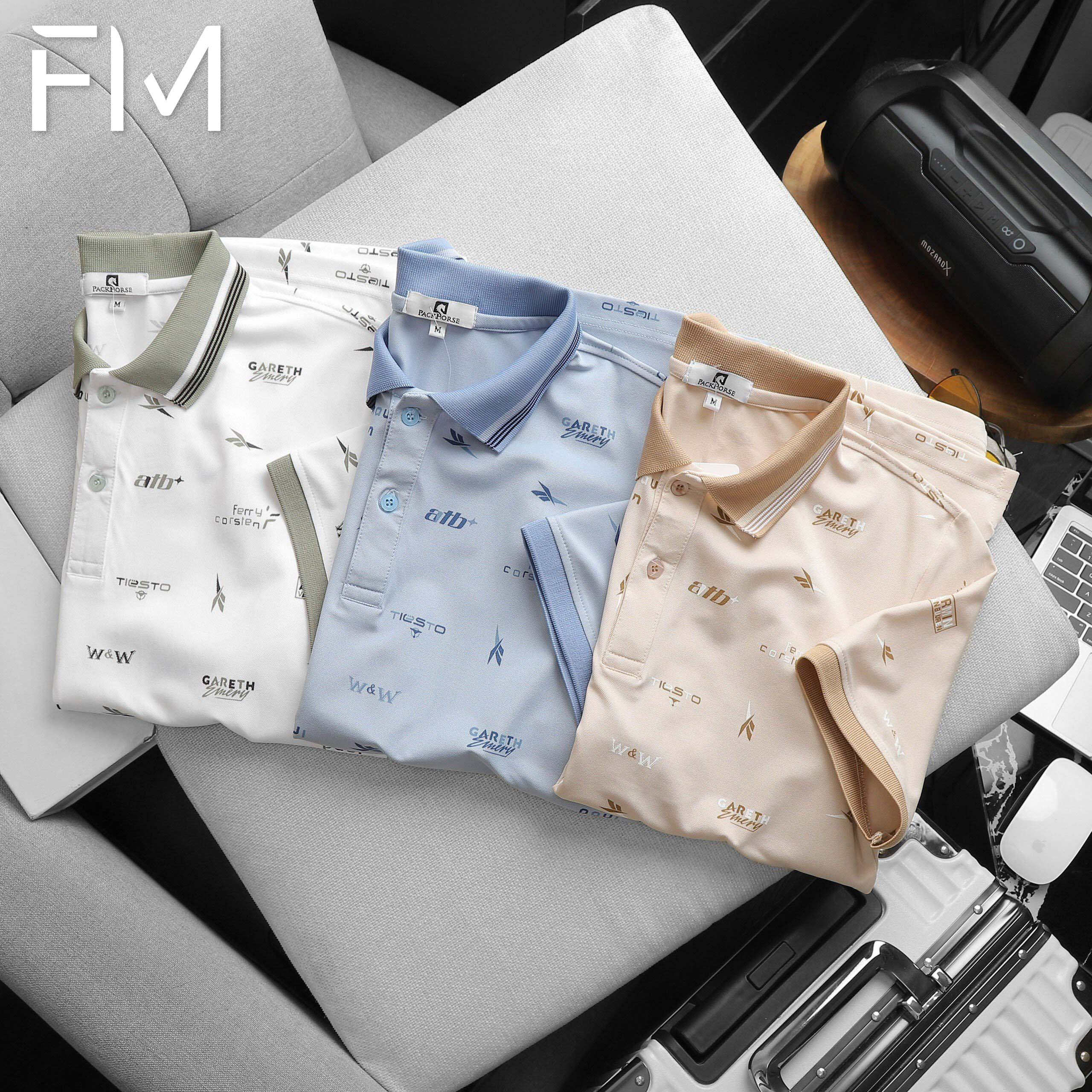 Áo thun polo nam PG họa tiết, chất thun cá sấu lạnh - FORMEN SHOP - FMPS223