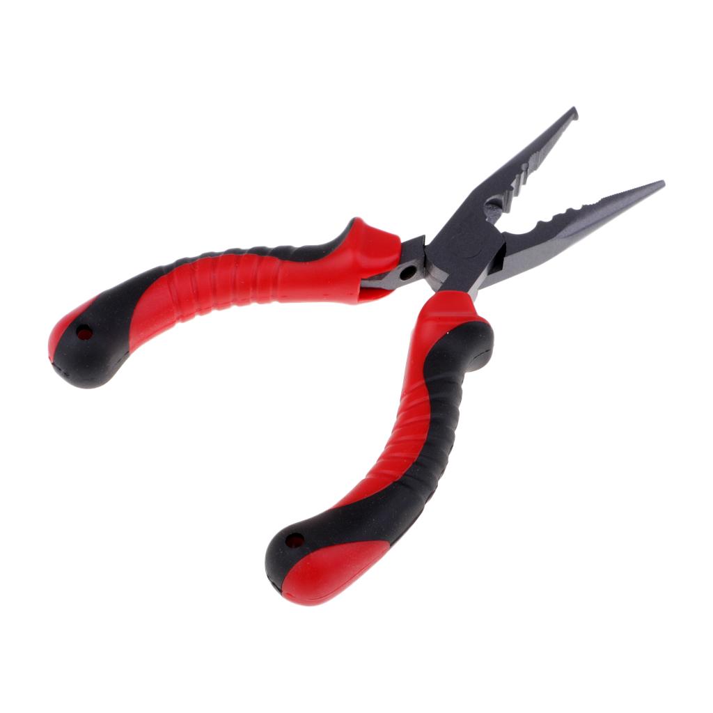 Long Needle Nose Pliers Nipper for Split Ring Hook Remover Line Cutting 17cm