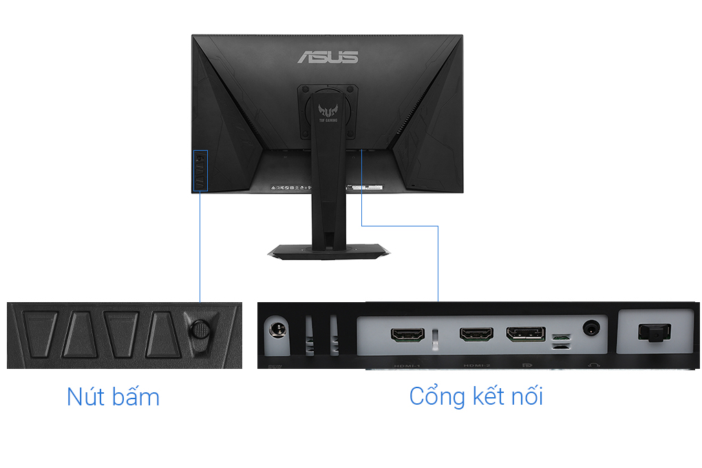 Asus TUF Gaming VG279QM/27&quot;/IPS/FHD/1ms/280Hz/400cd2/Cáp Displayport,HDMI/Đen - Hàng chính hãng