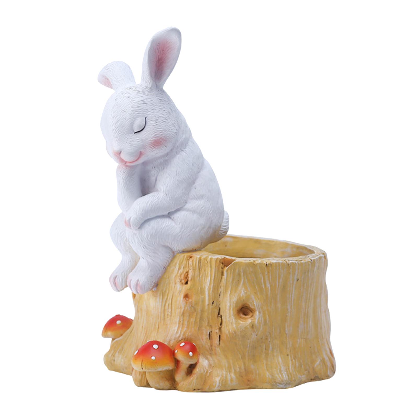 Succulent Planter Pot Bonsai Holder Bunny Flowerpot Patio Decor Ornament