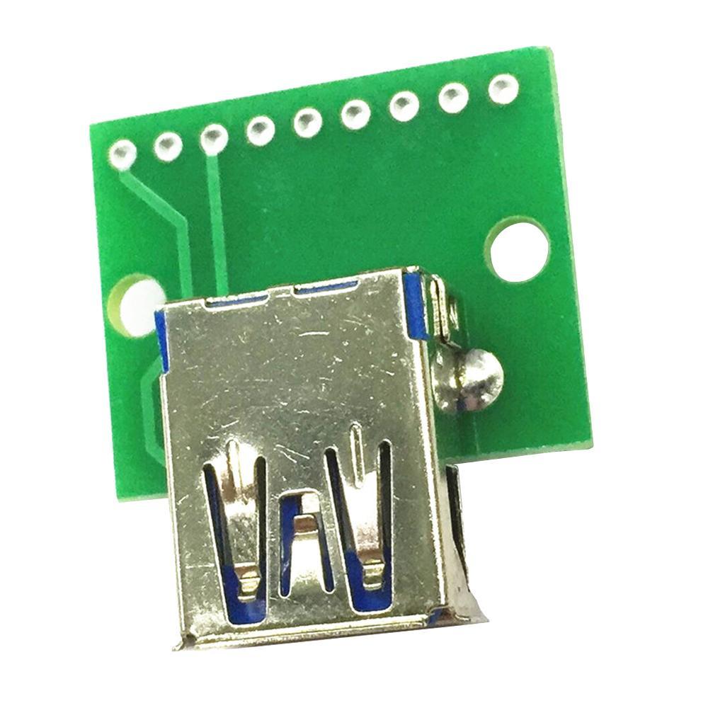 3PCS DIY 3.0 Female Socket Receptacle Board To DIP Board Module 9pin Adapter Converter