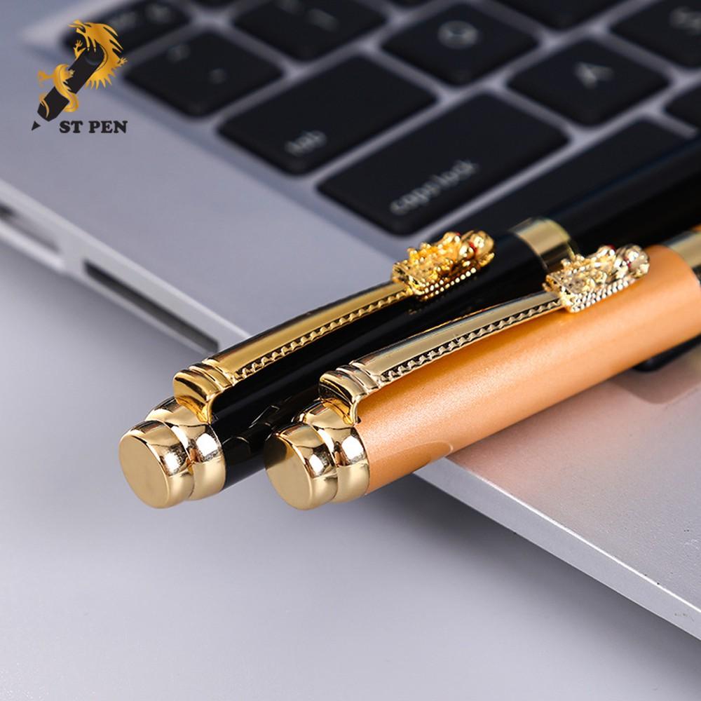 Bút bi kim loại KHẢM RỒNG cao cấp ST07,Ngòi Bi 0.7mm,khắc tên in logo miễn phí,tặng 01 ngòi bút - ST PEN