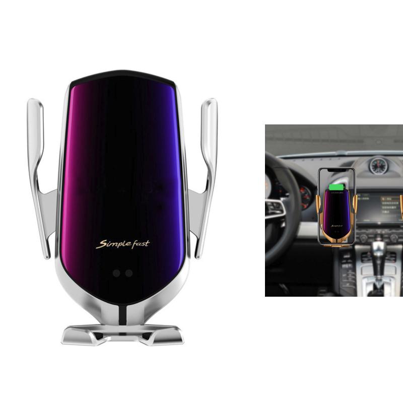 Bộ sạc xe không dây QI 10W Bộ sạc nhanh tương thích Kẹp tự động Bộ sạc nhanh Giá treo cho điện thoại thông minh