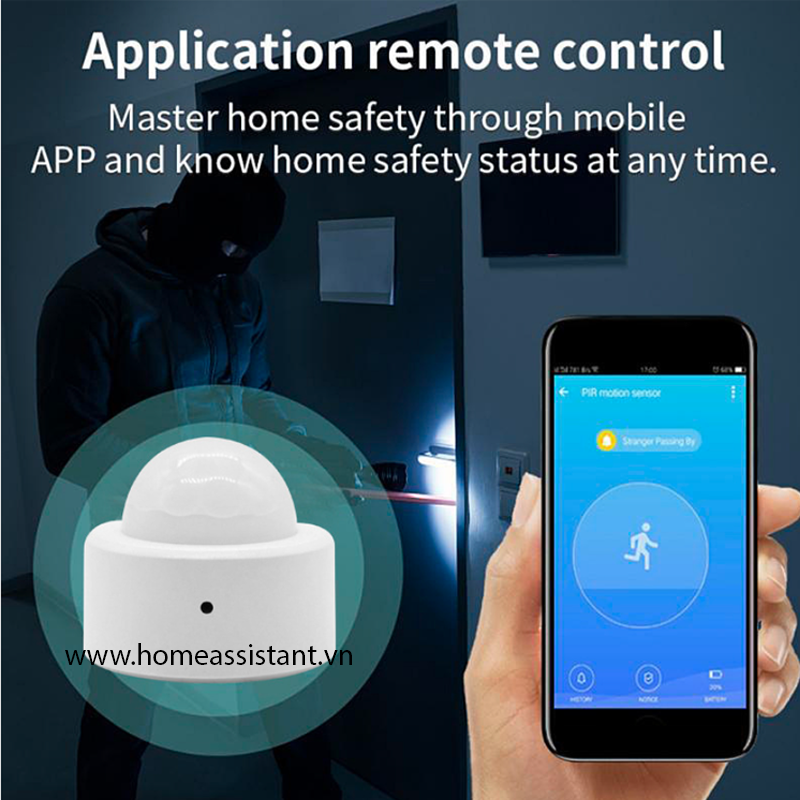 Cảm Biến Chuyển Động Hồng Ngoại Zigbee Tuya ZER02 (Hỗ trợ Home Assistant)