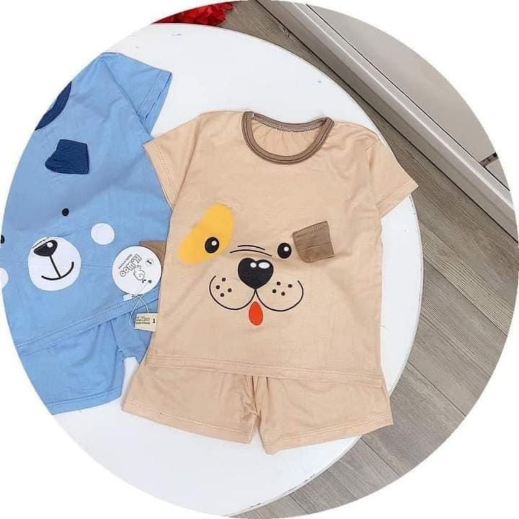 Bộ Cộc Tay Cho Bé FREE SHIP Bộ Thun Lạnh Cộc Tay in họa tiết động vật có tai siêu cưng cho bé trai bé gái .
