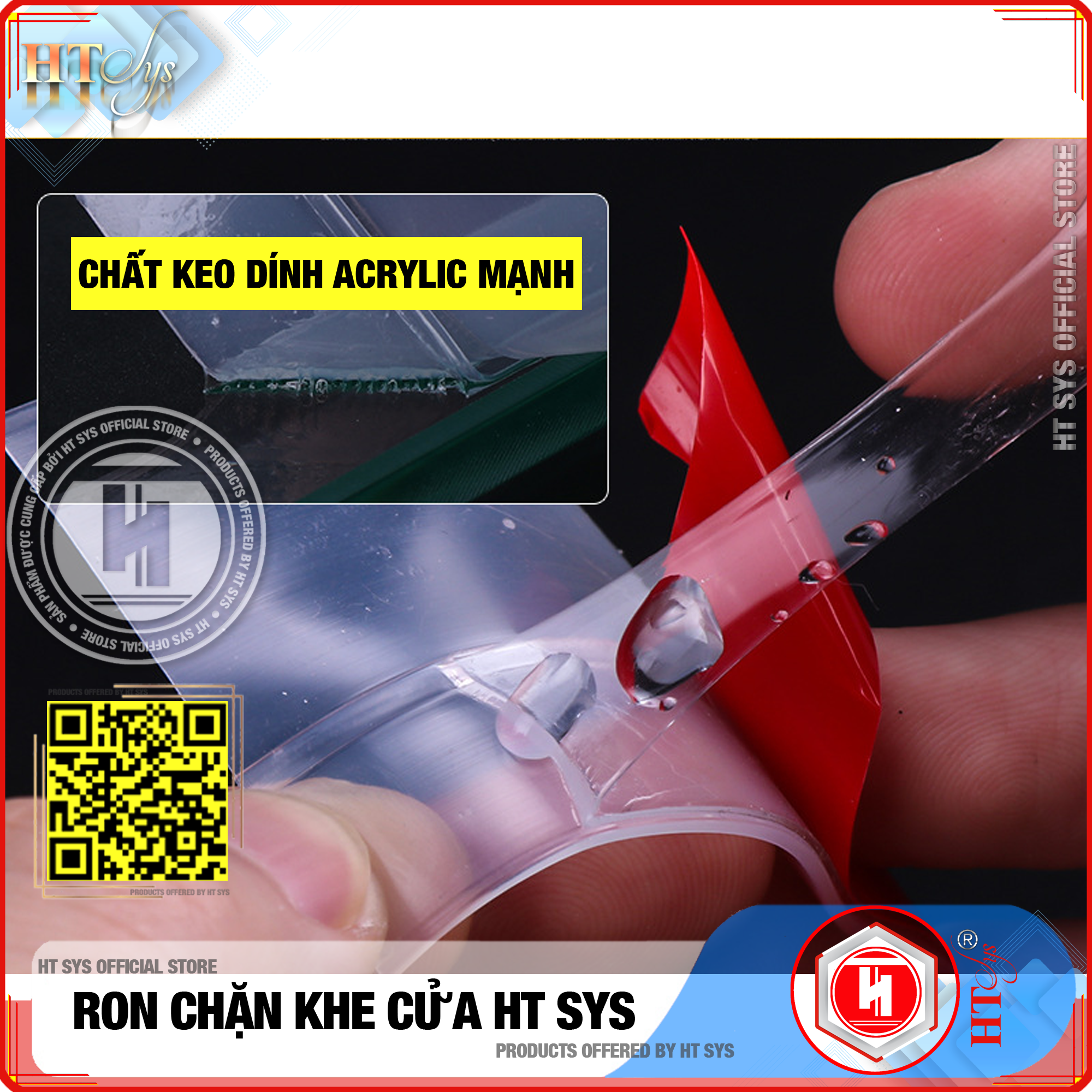 Cuộn Ron Dán Che Khe Cửa,Chân Cửa HT SYS - Lớp Keo Đỏ Chống Nước - Chống Gió Lùa - Chống Ồn - Bụi Bẩn - Ngăn Côn Trùng Cuộn Dài 3 Mét