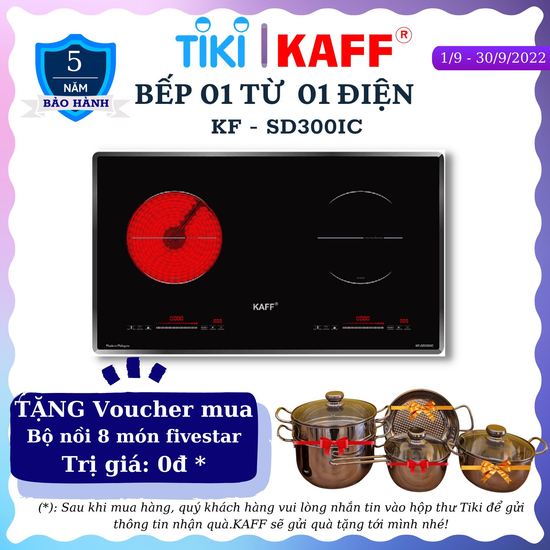 Bếp điện từ đôi KAFF KF-SD300IC - Hàng chính hãng