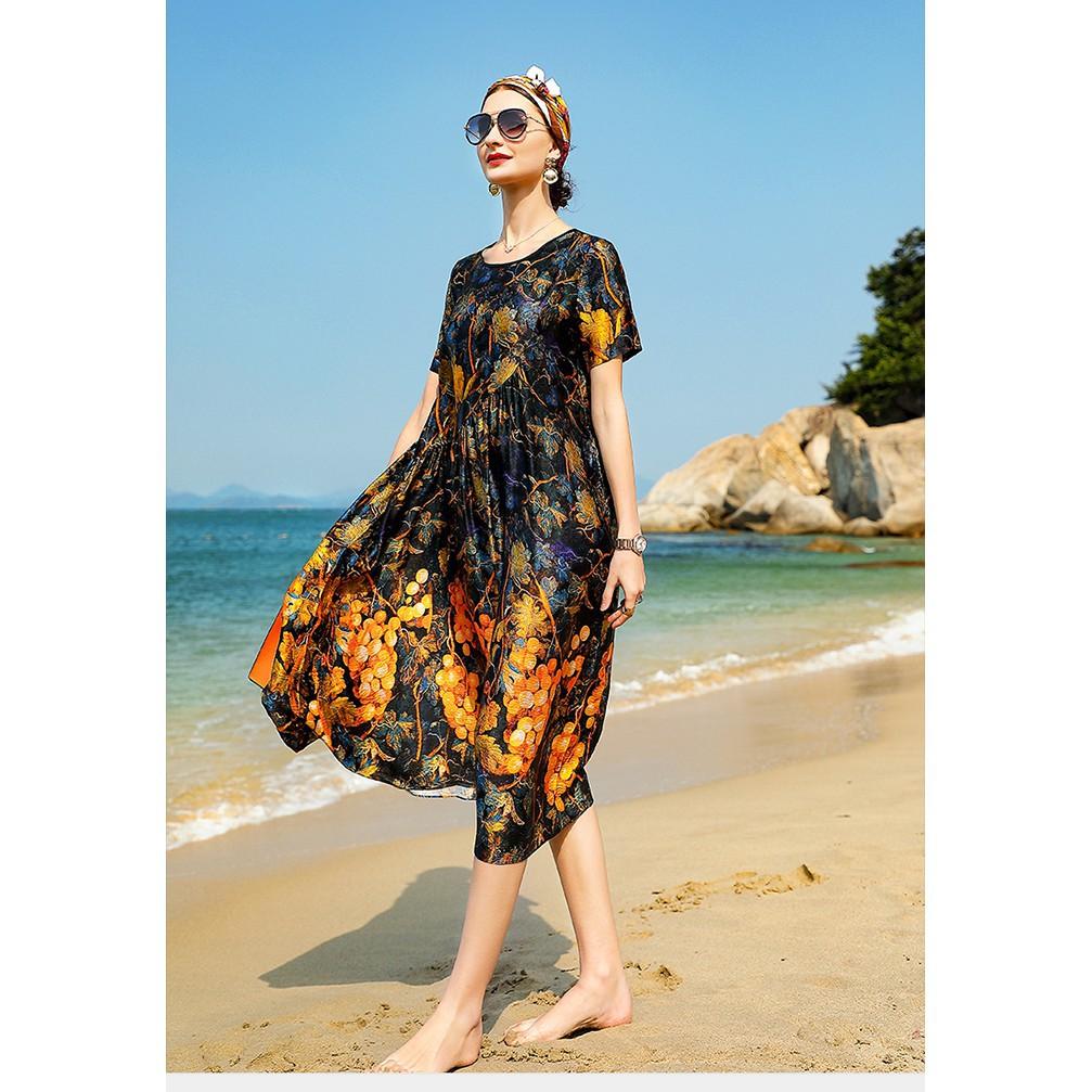 Đầm Váy Nữ From Rộng Họa Tiết Sang Chảnh - QA0043