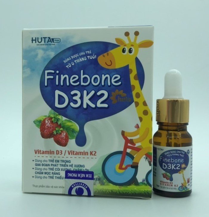 Finebone D2K3 bổ sung vitamin D3 và K2 giúp tăng cường hấp thu canxi