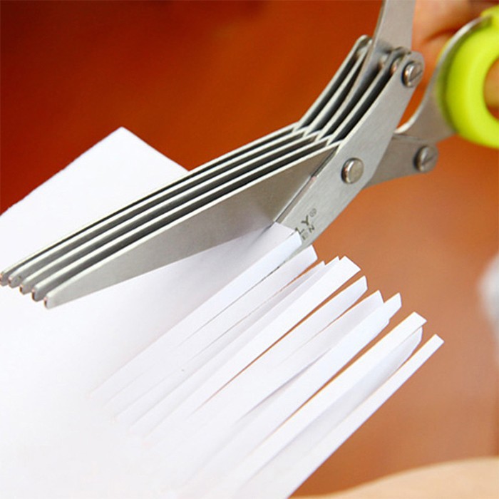 Kéo cắt hành/ cắt rong biển 5 lưỡi đa năng, chống han gỉ LE09