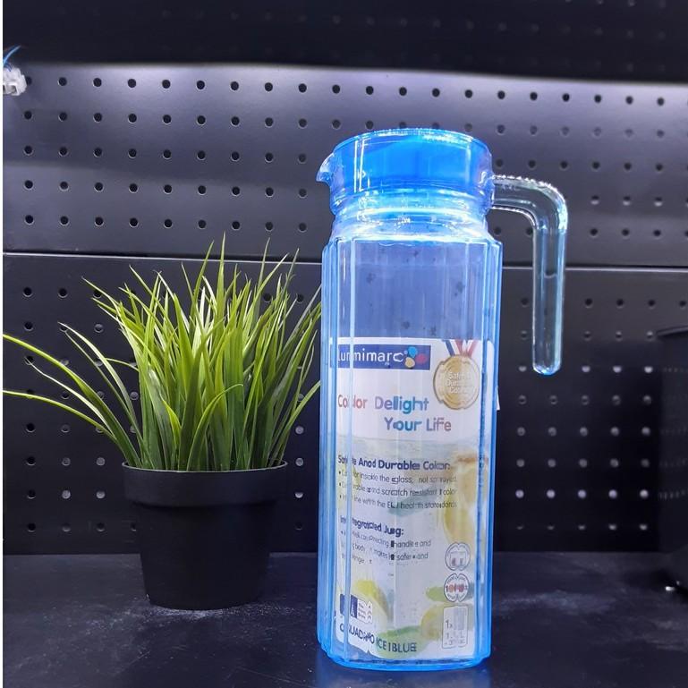 Bình thủy tinh đựng nước Luminarc Quadro Ice Blue L0531, dung tích 1.1L, dùng máy rửa bát | Hàng chính hãng