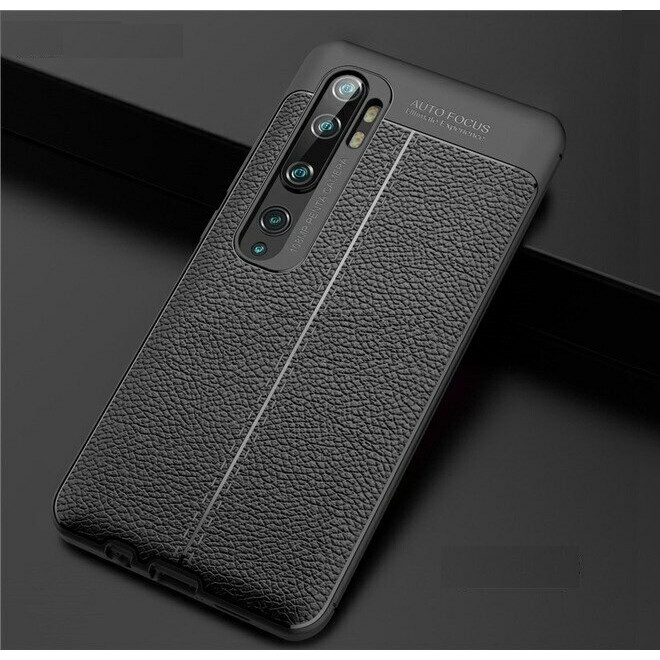 Ốp lưng dành cho Xiaomi Mi Note 10 silicon giả da chính hãng Auto Focus