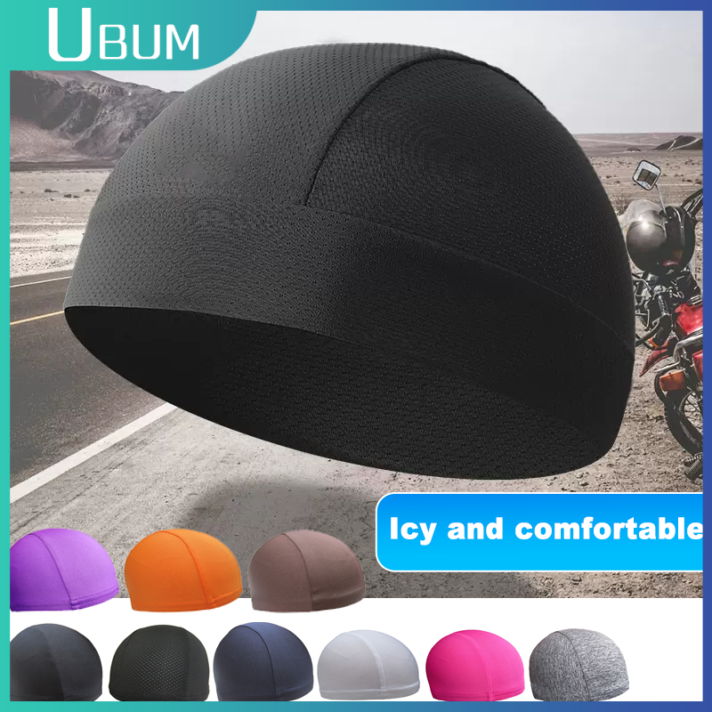Mùa hè unisex khô nhanh mái vòm mũ xe máy Mũ bảo hiểm xe đạp có thể thở bằng nắp lót bên trong Balaclava Cap Color: B grey