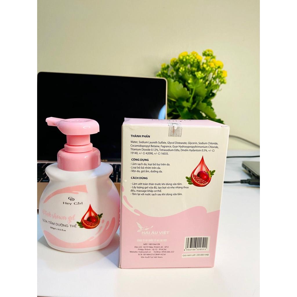 Sữa Tắm Xông Trắng Dưỡng Thể Pink Shower Hải Âu Việt