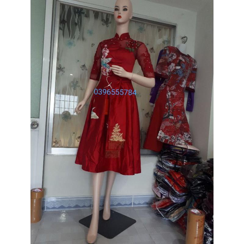 Hàng có sẵn. Đầm xòe kiểu dáng sườn xám