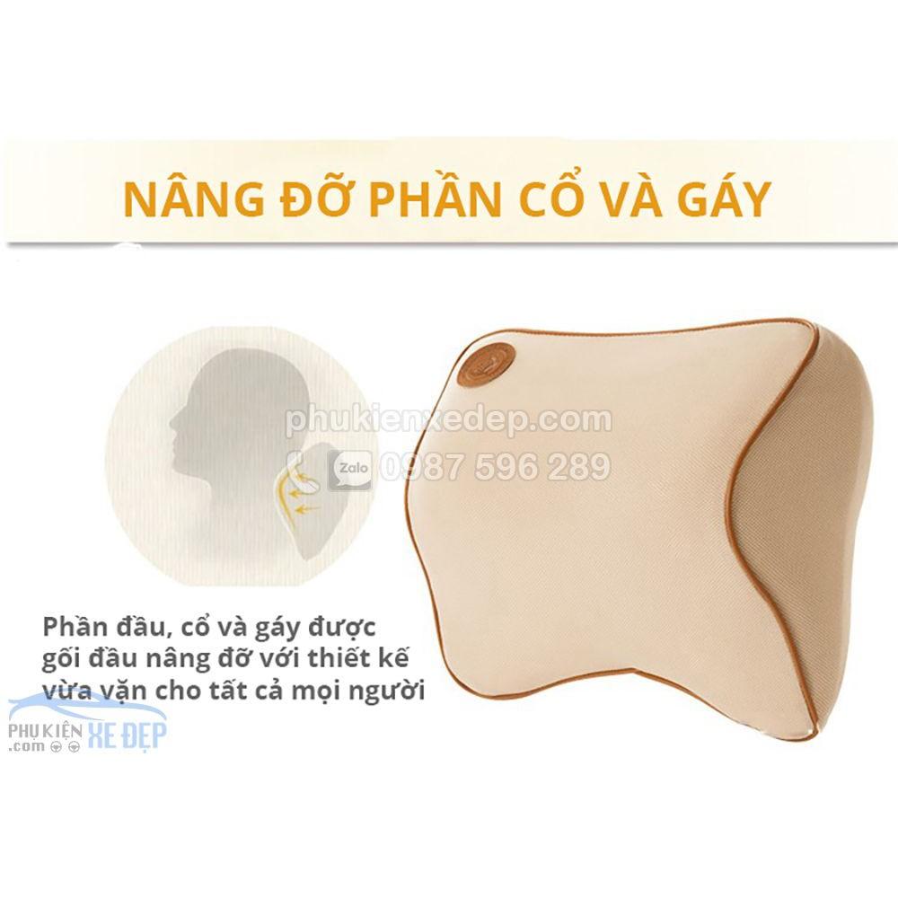 Bộ gối tựa đầu ô tô và tựa lưng ghê ô tô cao su non - Hàng cao cấp