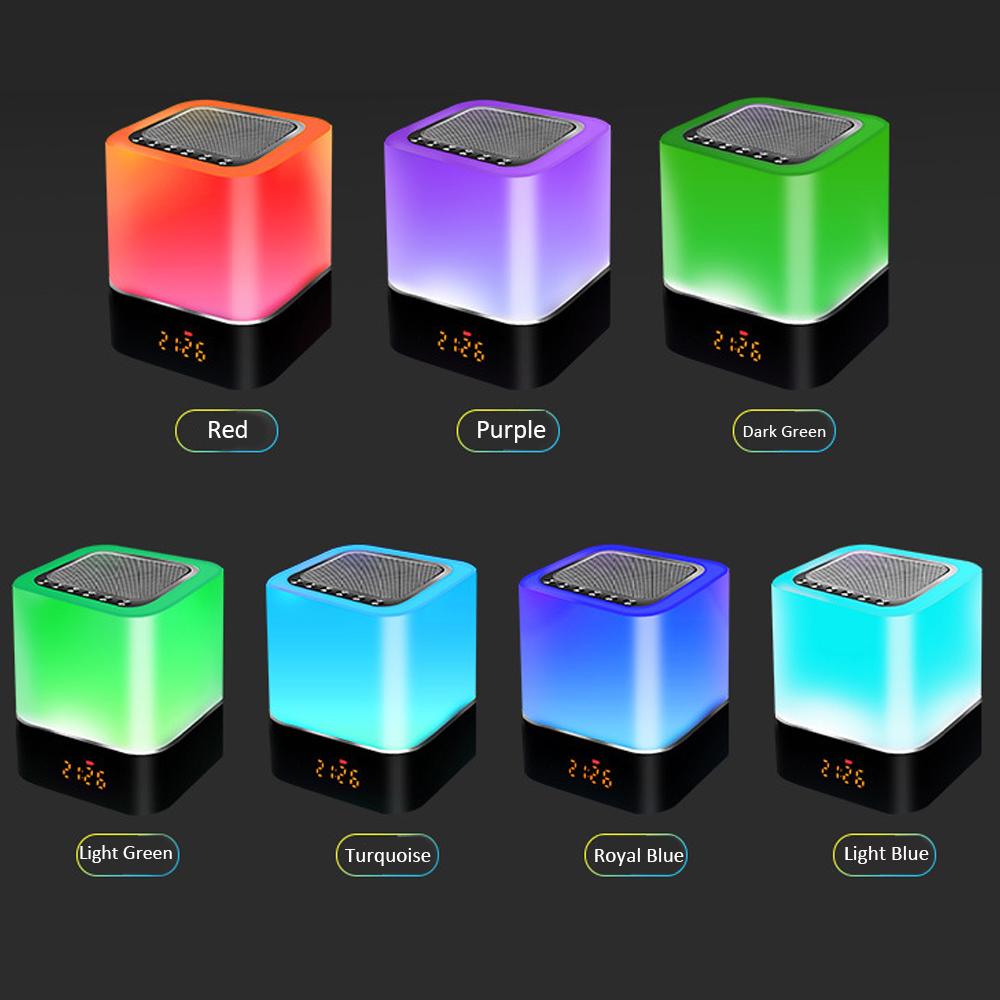 Loa Led BT đa chức năng Cảm ứng đèn ngủ Đèn bàn thông minh Đồng hồ báo thức Máy nghe nhạc